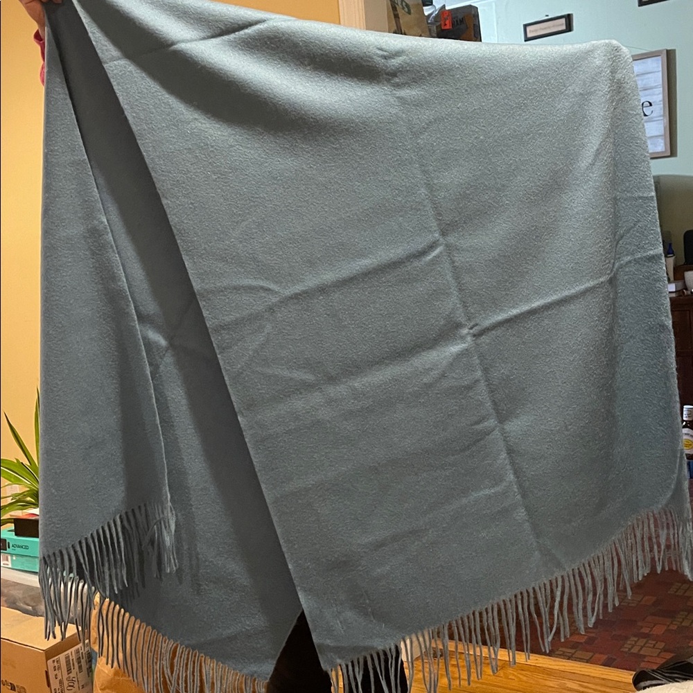 Pissenlit Blue Wool Cashmere Scarf - Picture 3 of 3